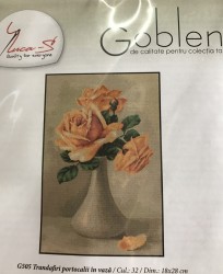 Trandafiri portocalii in vaza cod G 505